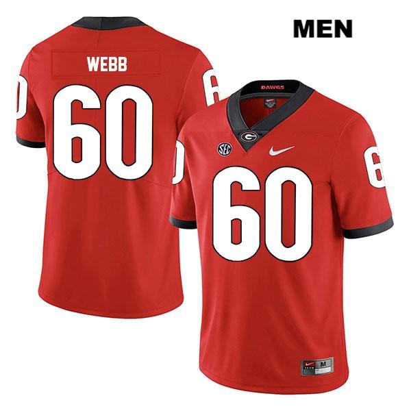 Georgia Bulldogs Men's Clay Webb #60 NCAA Legend Authentic Red Nike Stitched College Football Jersey ABV3656KI